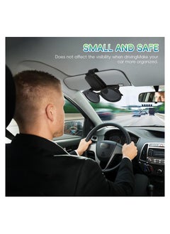 Excefore Sunglasses Holder for Car, PU Leather Sun Visor Glasses Mount Clip  - Image 3
