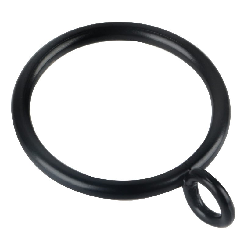 Black Drapery Curtain Ring with Eyelet for Up to 10inch Curtain Panels Set of 30 PCS  Black Curtain Rings