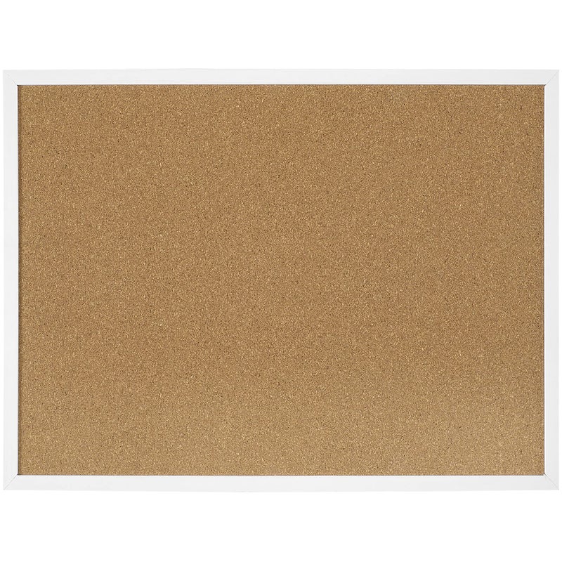 FEBSNOW Cork Board Bulletin Board 23 x 15.7 Inches with Rectangle White Frame Hanging Pin for Walls Office Message Board or Vision Board Decoration - Image 1