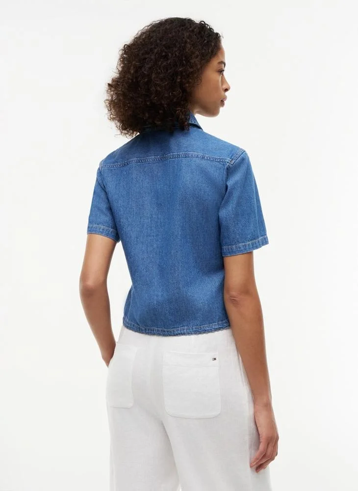 Tommy Hilfiger Boxy Fit Short Sleeve Denim Shirt