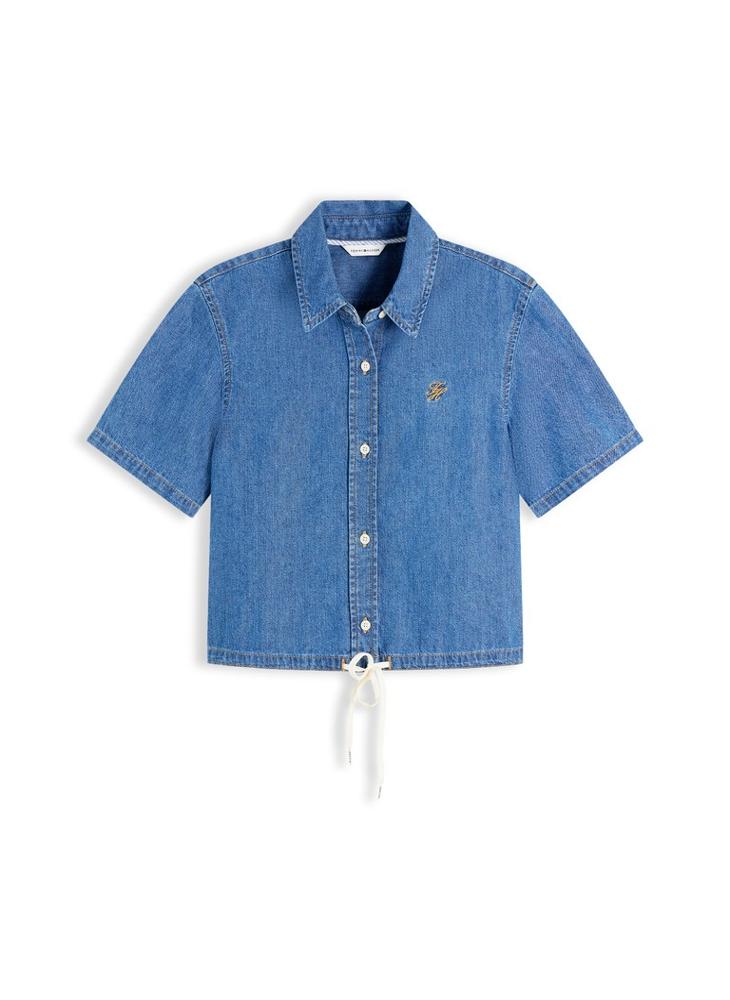 TOMMY HILFIGER Boxy Fit Short Sleeve Denim Shirt - Image 5