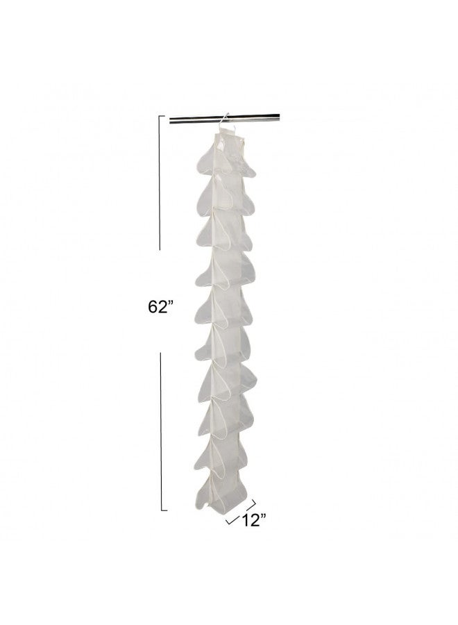 Household Essentials Household Essentials 311390 Hanging Shoe Storage Organizer for Closets -20 pocket - Natural Canvas  - Image 4
