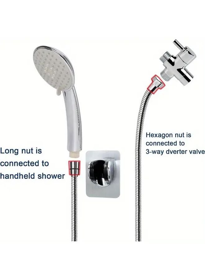 High Pressure Handheld Shower Head 5 Spray Settings Chrome Finish Powerful Rainfall - Image 4