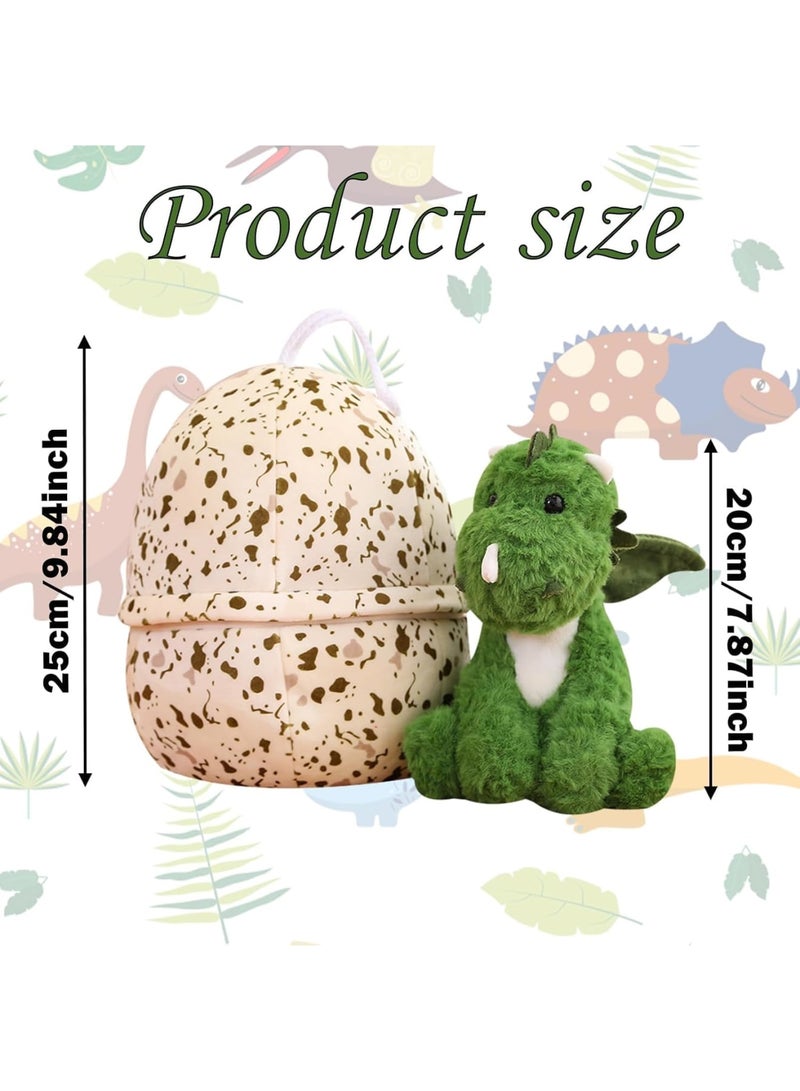 SOLARAE Plush Doll, Cartoon Dinosaur Plush Doll, Dinosaur Plush Toys, Cute Stuffed Animal Toy, Animal Plush Toy, Non Fading, Dinosaur Hatching Egg Plush Doll Dino Plush (Green) - Image 3