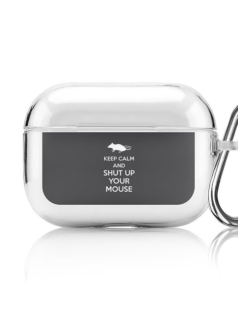 Classic Clear printed Case for Apple AirPods Pro 2nd Generation Thin Transparent Cover [Designed for Apple AirPods Pro 2nd Generation] - Shut up your mouse
