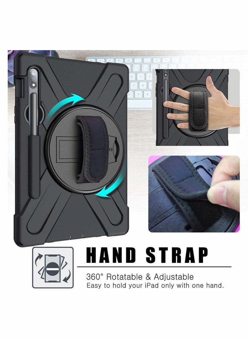 Captaintech ase Cover for Samsung Galaxy Tab S7 Plus Case 2020 with S Pen Holder Heavy Duty Rugged Shockproof Stand Hand Shoulder Strap - Image 2