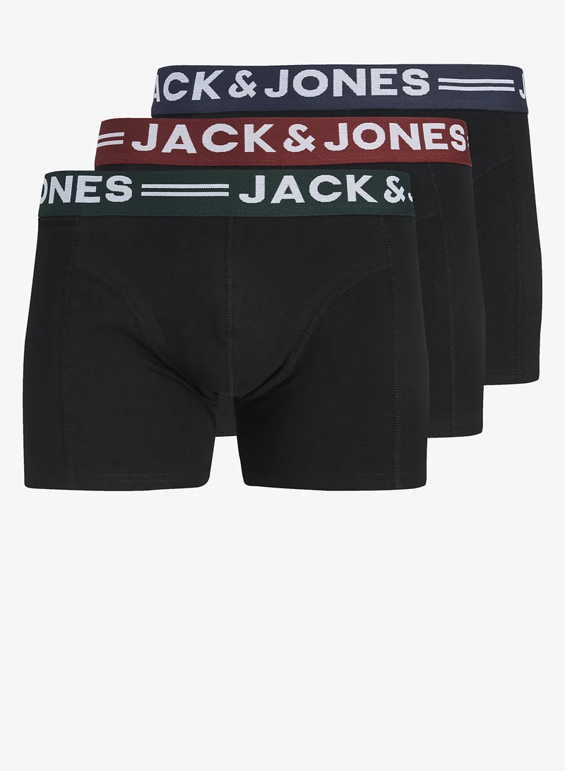 جاك اند جونز 3 Pack Logo Band Trunks