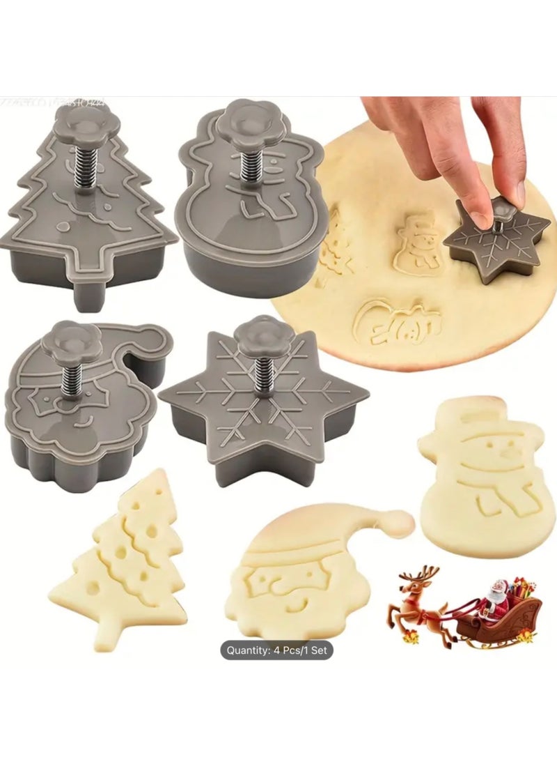 FlagFlair Christmas Magic 3D Cookie Cutters, Set of 4. Pressable Cutter Shapes with Santa Claus, Snowflake, Snowman and Christmas Tree, Plastic Baking Supplies for Fondant, Pastry. (Grey) - pzsku/ZB6291DD92753A9887F52Z/45/_/1731567789/0444bcc7-f372-4c3e-ab30-8194adbc75f4