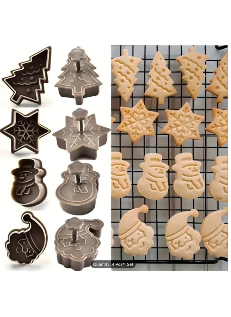 FlagFlair Christmas Magic 3D Cookie Cutters, Set of 4. Pressable Cutter Shapes with Santa Claus, Snowflake, Snowman and Christmas Tree, Plastic Baking Supplies for Fondant, Pastry. (Grey) - pzsku/ZB6291DD92753A9887F52Z/45/_/1731567953/ed977f50-8193-4f2e-9ecc-36056dd93911