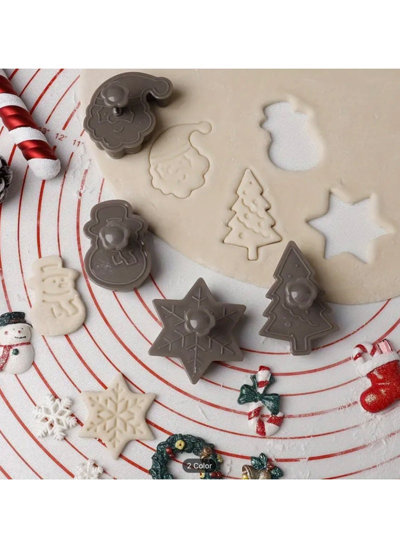 FlagFlair Christmas Magic 3D Cookie Cutters, Set of 4. Pressable Cutter Shapes with Santa Claus, Snowflake, Snowman and Christmas Tree, Plastic Baking Supplies for Fondant, Pastry. (Grey) - pzsku/ZB6291DD92753A9887F52Z/45/_/1731568100/0b50deb0-5efd-42a9-90f3-1d48ff73e365