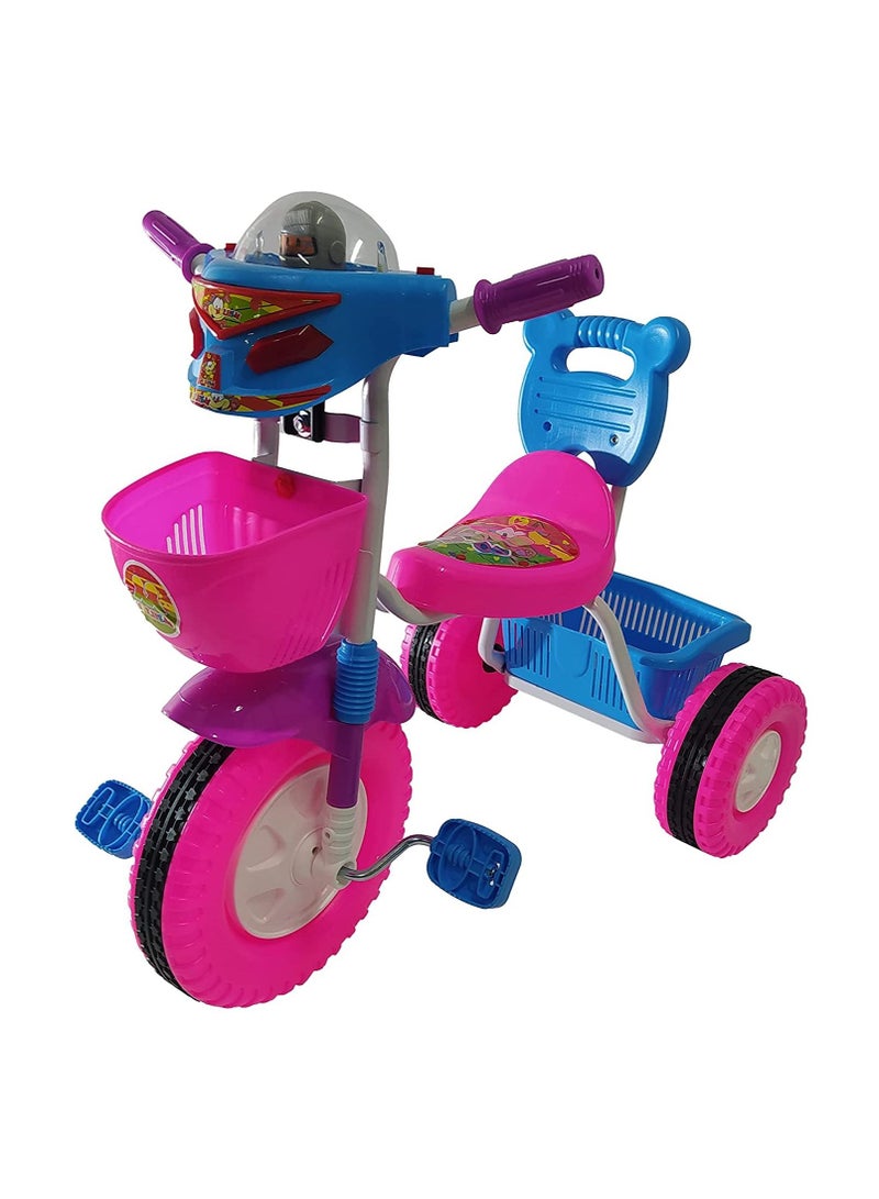 Comfortable Seat Plastic Basket Tricycle With Non-Slip Grips For Kids - Image 1
