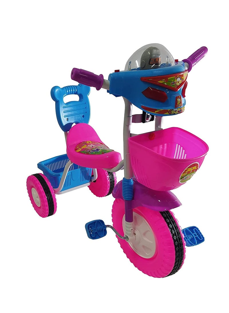 Comfortable Seat Plastic Basket Tricycle With Non-Slip Grips For Kids - Image 2