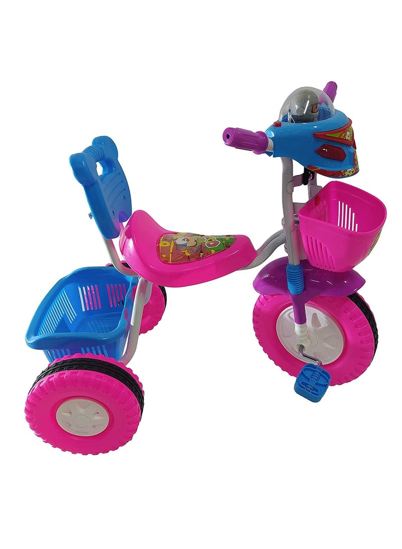 Comfortable Seat Plastic Basket Tricycle With Non-Slip Grips For Kids - Image 3
