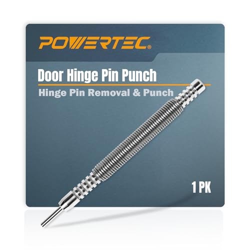 POWERTEC Door Hinge Pin Removal Tool, Spring Driven Hammerless Hinge Pin Remover and Punch Tool, 5000 PSI Striking - Image 2