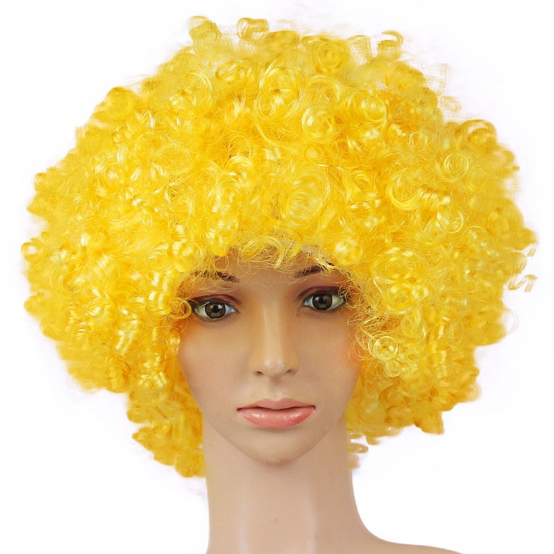 Generic Childrens Explosive Head Wig Minions Clown Dress Up Fans Wig Colorful Holiday Party Funny Curly Hair Props Yellow