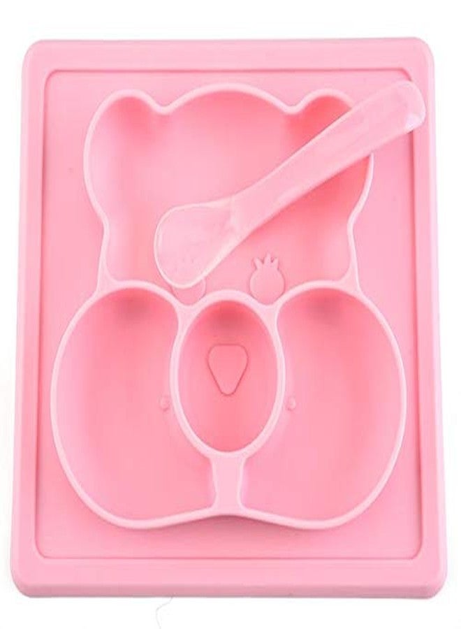NILKANTH - Baby Placemat Silicone Feeding Plate for Toddlers, Easily Wipe Clean (Pink) - Image 1