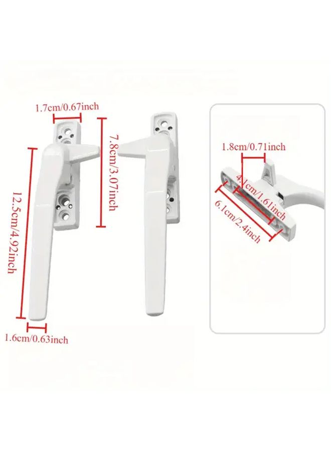 White Aluminum Alloy Window Handles 2Pcs with Door Knobs and Hardware - Image 2