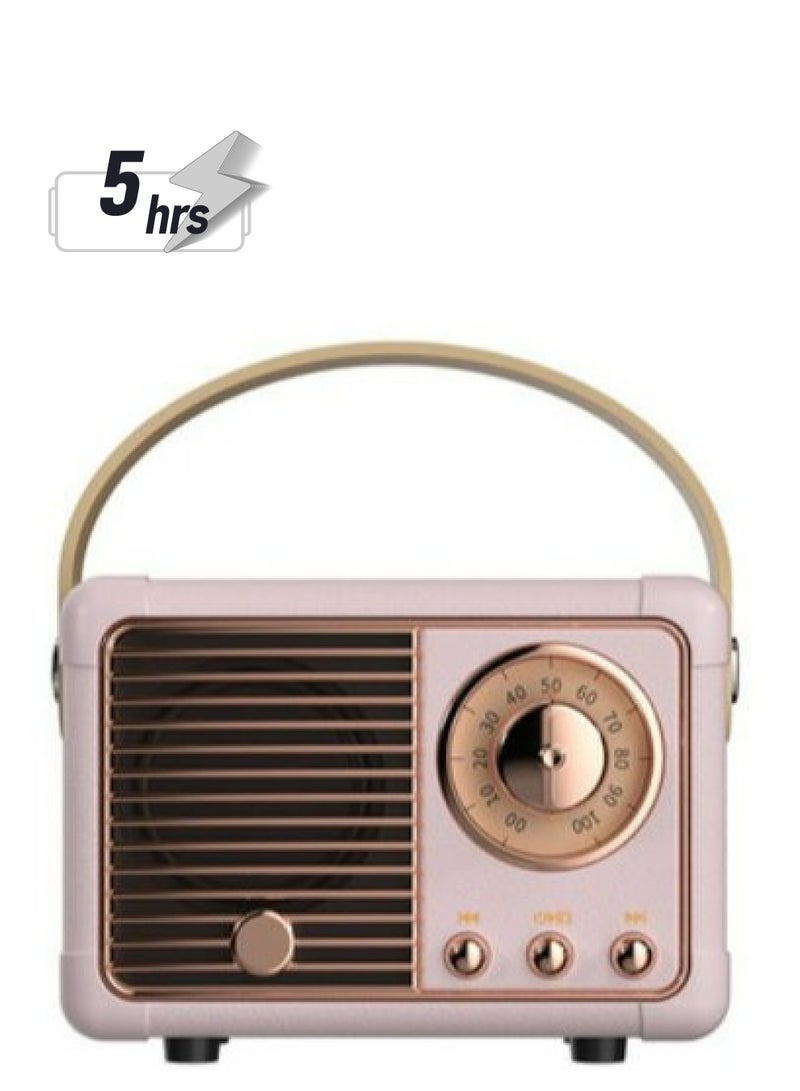 GULFLINK Vintage Small Wireless Bluetooth Speaker Pink - Image 1