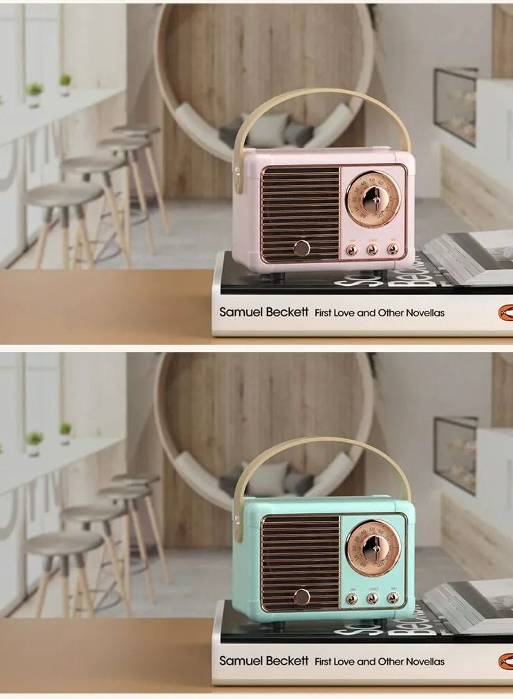 GULFLINK Vintage Small Wireless Bluetooth Speaker Pink - Image 2