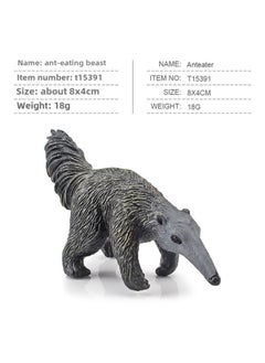 Export Simulation Forest Animal Model Beaver Anteater Squirrel Monkey Rabbit White-tailed Deer Small Fox Toy-Color:PL127-042 Anteater 18g