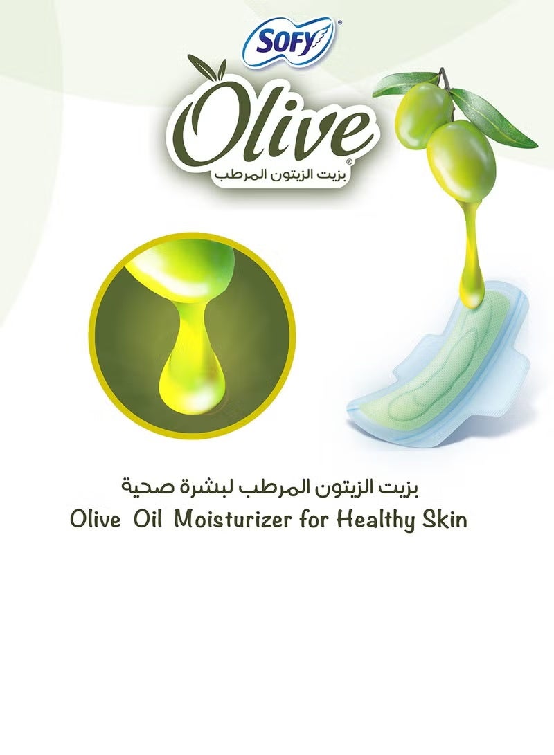 Sofy Olive Night Comfort Sanitary Pads with Wings 32 cm 26 Pcs - Image 3