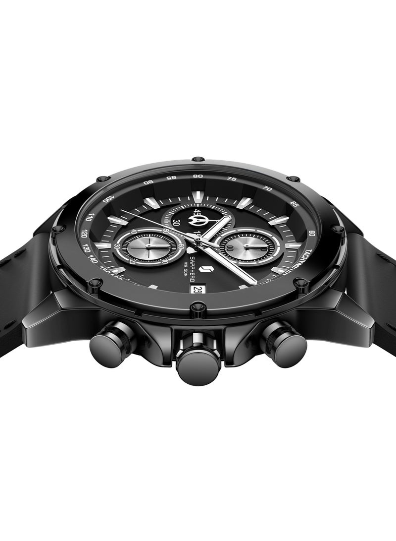 SAPPHERO Watches for Men Arabic Numeral Dial Quartz Wristwatch 50M Waterproof Luminous Watches Mens Watch Work Sport Casual Dress Watch with Stainless Steel Strap Elegant Gifts for Men - Image 4
