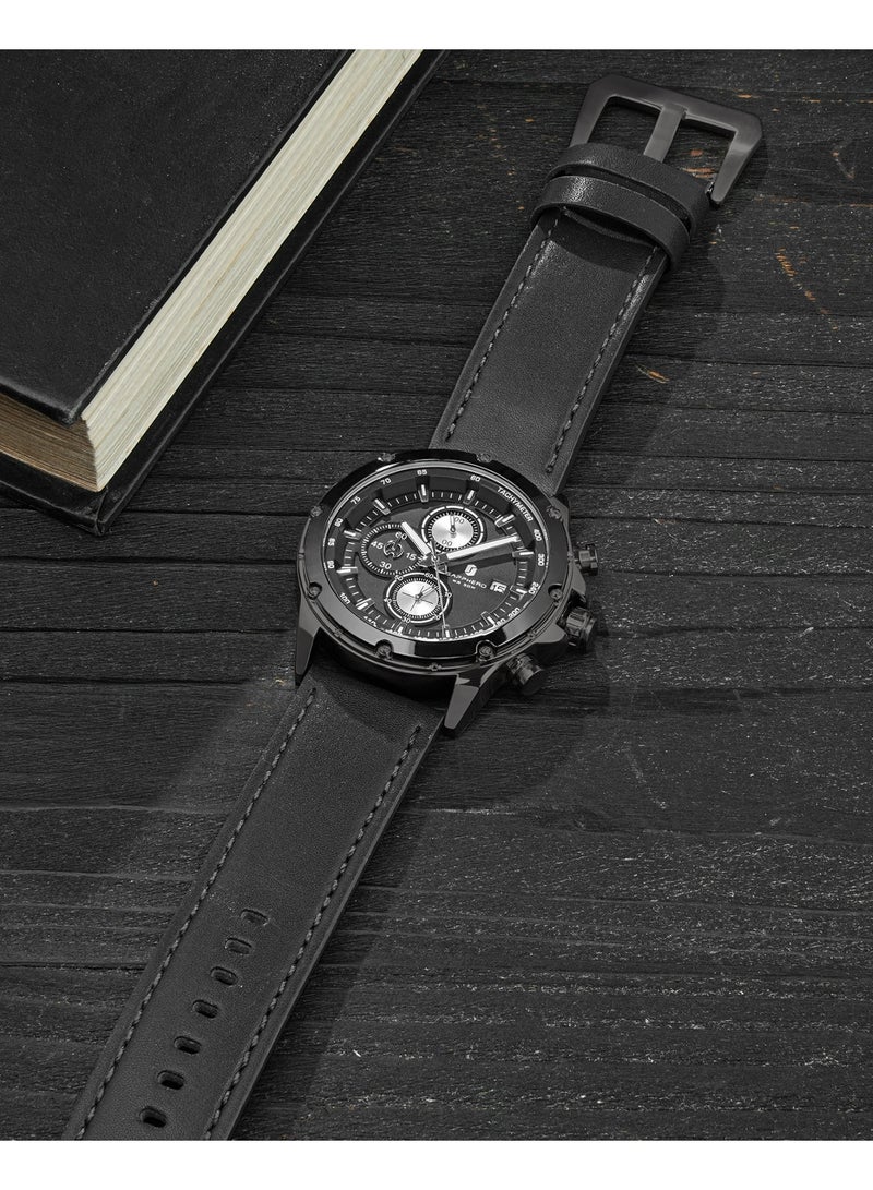 SAPPHERO Watches for Men Arabic Numeral Dial Quartz Wristwatch 50M Waterproof Luminous Watches Mens Watch Work Sport Casual Dress Watch with Stainless Steel Strap Elegant Gifts for Men - Image 3