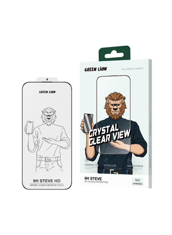 Green Lion 9H Steve HD Screen Protector for iphone 16 Pro Max - Clear - Image 2