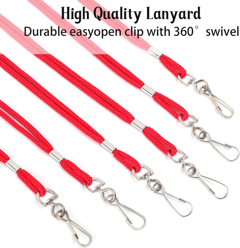 COTODO ID Red Lanyards Safety Badge Lanyard 36" with Swivel Hook 100 Pack - Image 3