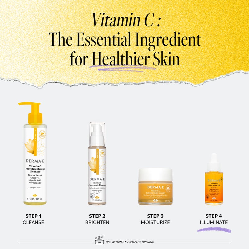 derma-e Derma E Vitamin C Glow Face Oil, 1 Fl Oz, Nourishes, Brightens and Illuminates for Radiant Skin, Moisturizing Vitamin C Oil with Turmeric, Seabuckthorn and Red Raspberry - Image 5