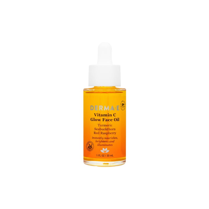 derma-e Derma E Vitamin C Glow Face Oil, 1 Fl Oz, Nourishes, Brightens and Illuminates for Radiant Skin, Moisturizing Vitamin C Oil with Turmeric, Seabuckthorn and Red Raspberry - Image 1