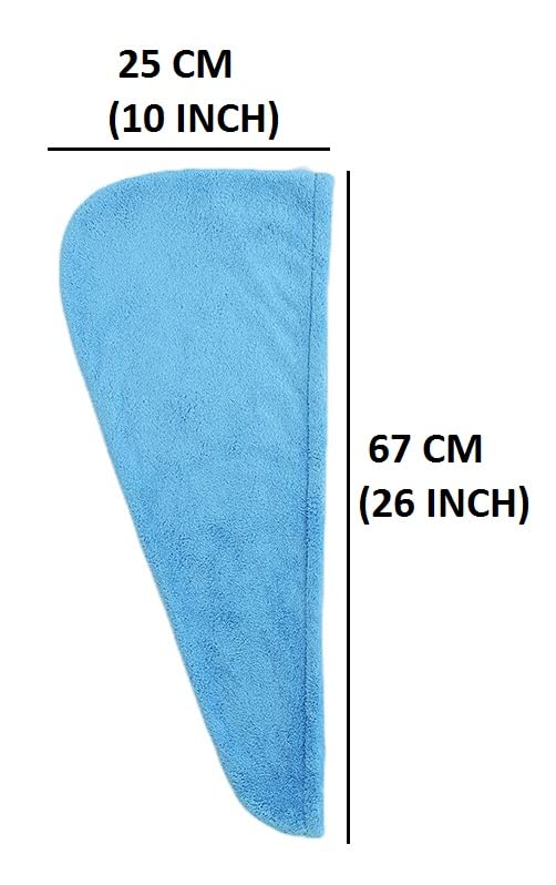 NIGHTSTAR Microfiber Turban Hair wrap Absorbent Towel Hair-Drying Quick Shower caps Magic Bathrobe warp Super Quick-Drying Bath Cap Salon Towel (Blue) - Image 5