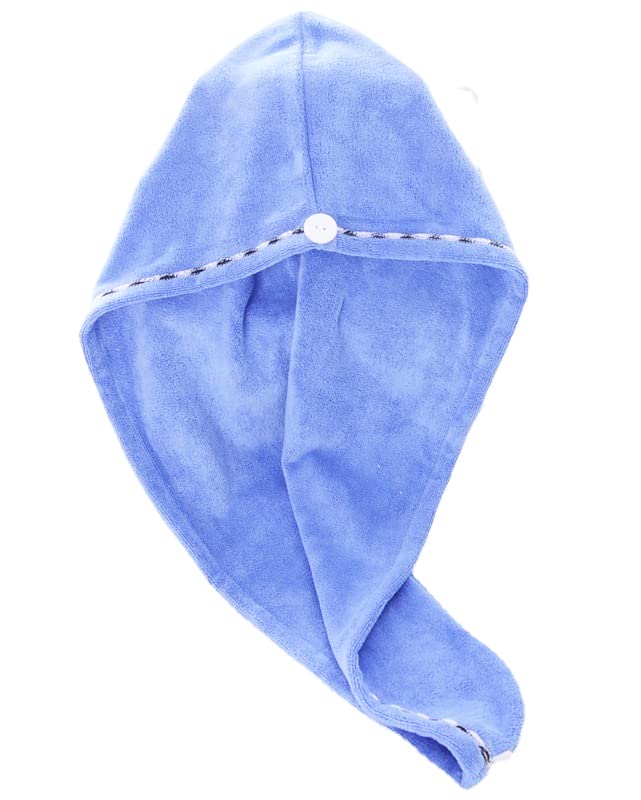 NIGHTSTAR Microfiber Turban Hair wrap Absorbent Towel Hair-Drying Quick Shower caps Magic Bathrobe warp Super Quick-Drying Bath Cap Salon Towel (Blue) - Image 4