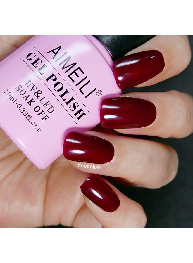 AIMEILI Soak Off U V LED Gel Nail Polish - Red Vixen (010) 10ml - Image 2