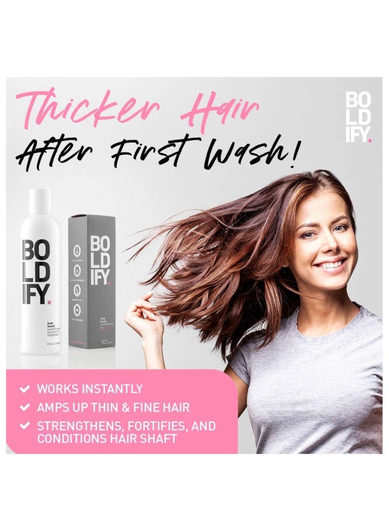 Boldify Thickening Hair Conditioner With Anti Hair Loss Formula – Stimulates Fuller Hair, Reduces Breakage, Packed With Biotin And Essential Vitamins, Color-Safe And Free Of Parabens And Sls (236Ml) - Image 2