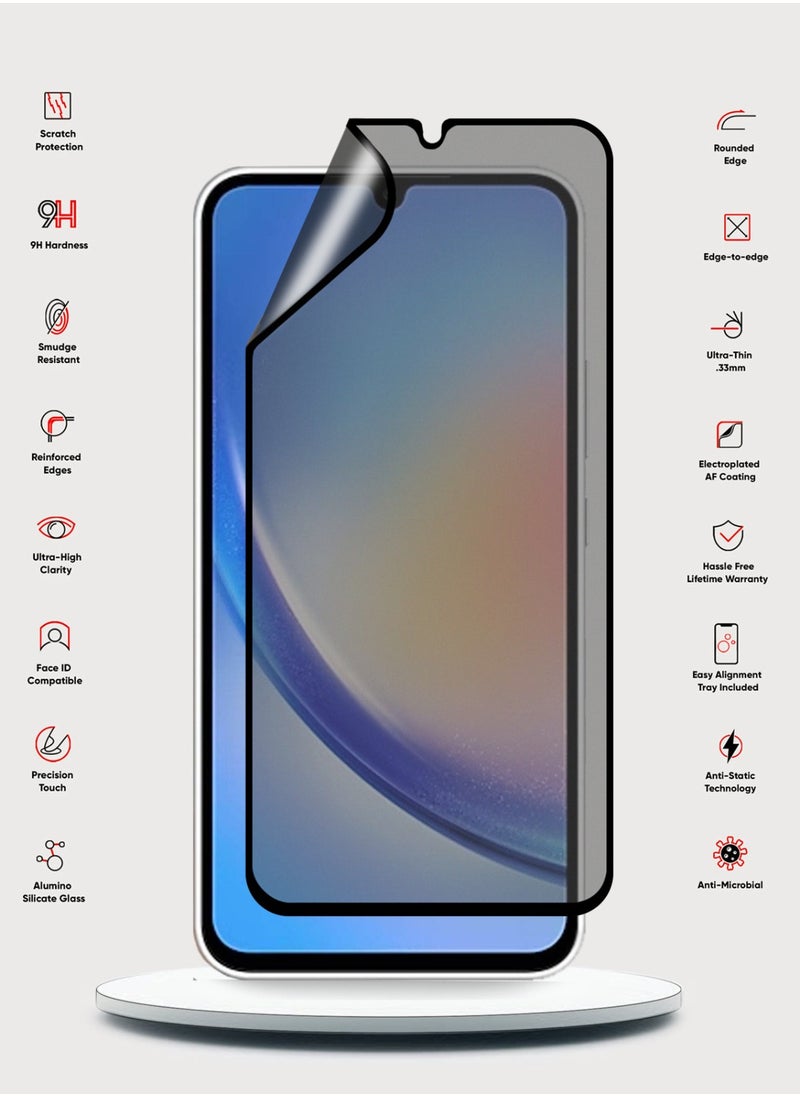 Techie - Full Cover Explosion-Proof Matte Ceramic Privacy Film Screen Protector for Samsung Galaxy A34 - Image 1