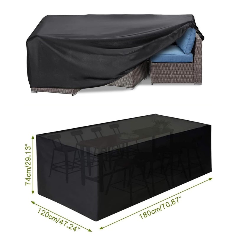 SKY-TOUCH Patio Furniture Cover 180x120cm, Garden Furniture Set Cover Waterproof, Outdoor Table and Chair Set Covers, Heavy Duty Oxford Fabric Furniture Covers Dust Proof Anti-UV - Image 2