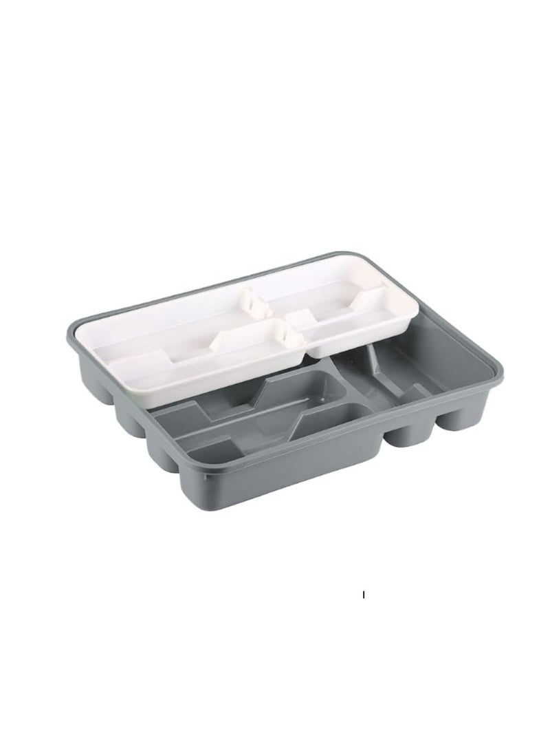Large 2-tier drawer organizer, 38*30 cm, very nice material, RH (gray) - Image 2