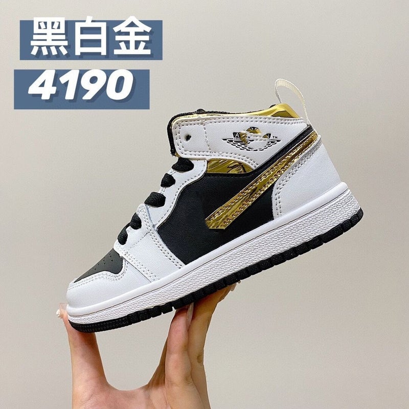Pt Pure Original Aj Children'S Shoes High-Top Board Shoes Dexun Soft Bei Slip-On Caterpillar Children'S Shoes Velcro New Forrest Gump Shoes - Image 1