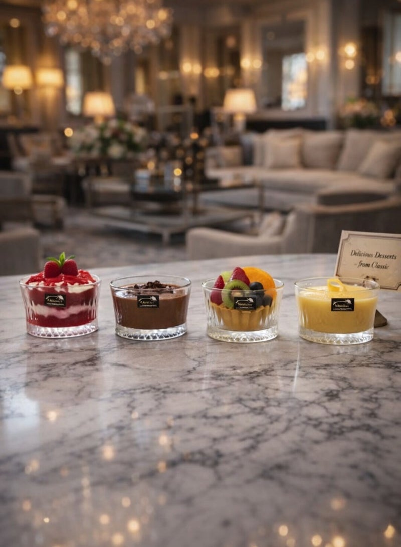 Crystal Glass Bowls Set of 4 – Ribbed Pattern with Diamond-Cut Base, Durable & Multipurpose for Snacks, Salads, Fruits, and Desserts - Image 3