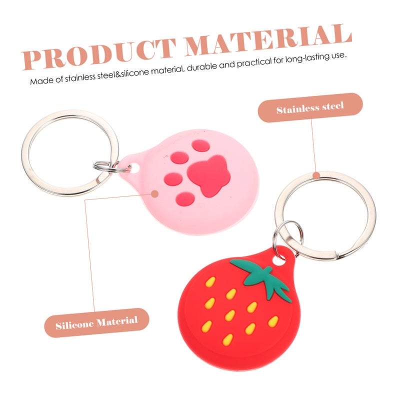 2Pcs Cartoon Keychain Cover Protective Sleeve Shockproof Scratch Resistant for Pets Personal Items - Image 5