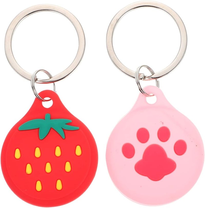 2Pcs Cartoon Keychain Cover Protective Sleeve Shockproof Scratch Resistant for Pets Personal Items - Image 1