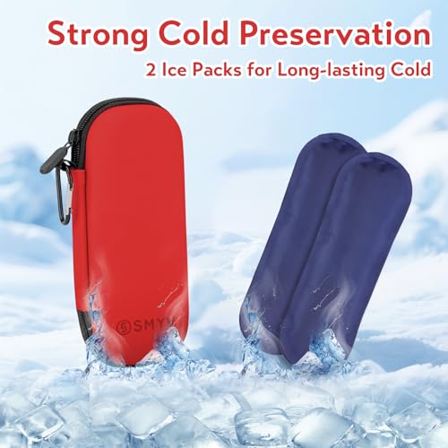 SMYV Insulin Cooler Travel Case with 2 TSA Approved Ice Packs Medication Cooler for Diabetic Supplies Compact for Travel and Daily Life Red - Image 5