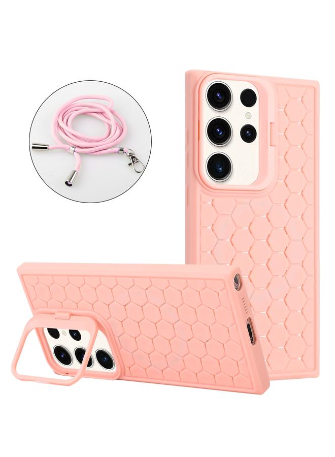 اس-توب جراب لهاتف Samsung Galaxy S23 Ultra 5G Honeycomb مع حامل عدسة مشعة من Magsafe مع حبل - Image 1
