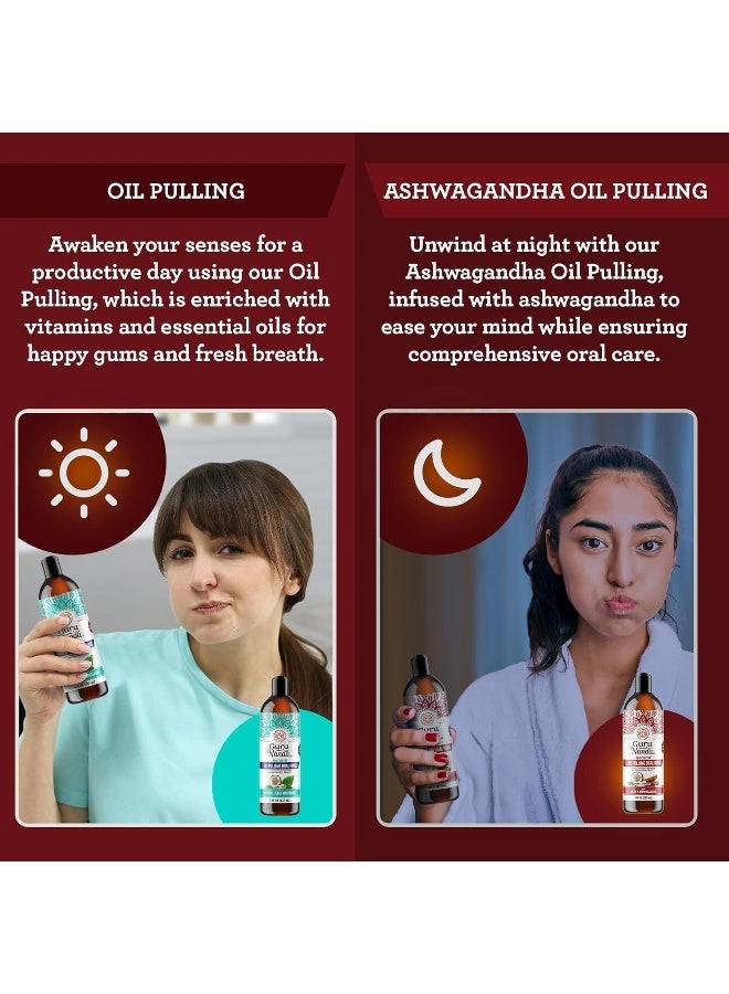 GuruNanda Cinnamon Oil Pulling Mouthwash Promotes Calmness with Neem Ashwagandha for Fresh Breath Happy Gums AlcoholFree with Toothbrush Tongue Scraper 8 Oz - Image 5