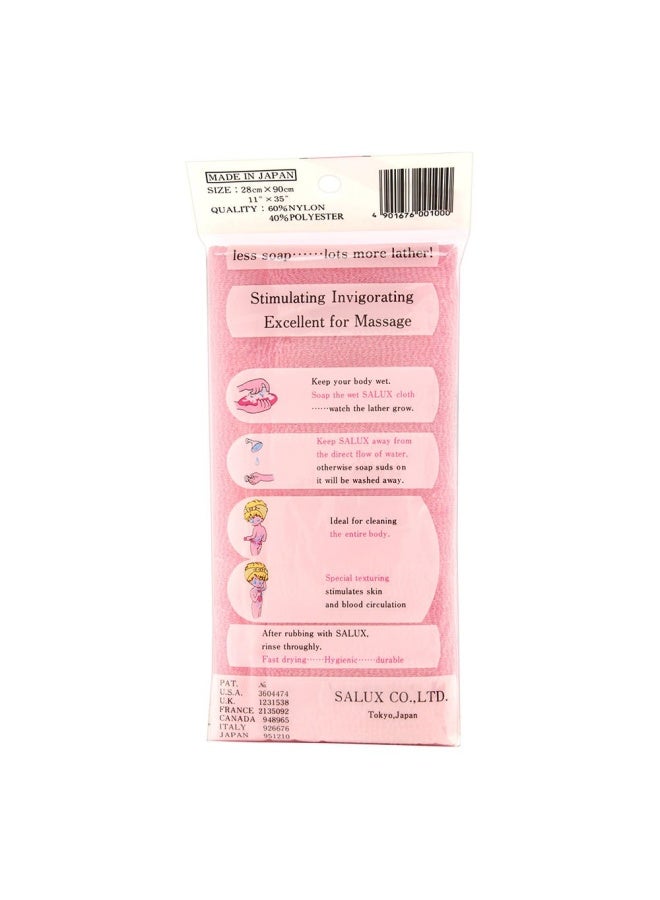 Salux Nylon Japanese Beauty Skin Bath Wash ClothTowel Pink - Image 2