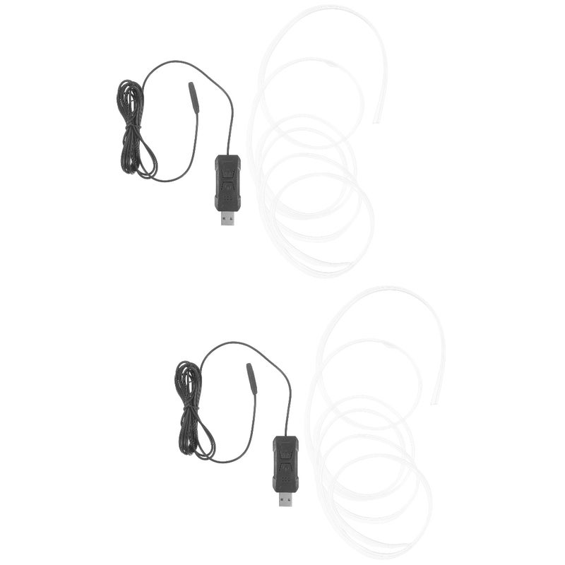 🏠 شريط إضاءة داخلي للسيارة 2 قطع يعمل عبر USB بألوان متعددة - Image 1
