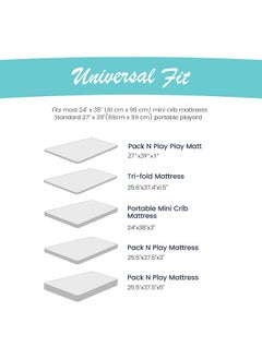 Cambria Baby Cambria Baby 2 Pack 100% Organic Cotton Fitted Sheets for Pack 'n Play and Other Portable/Mini Cribs  - Image 3