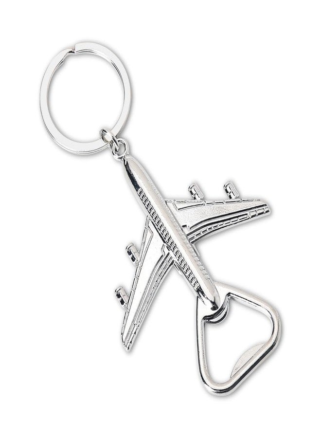 Guqqeuc Stainless Steel Airplane Bottle Opener Keychain for Pilot Gifts, Keychain Bottle Openers - Image 1