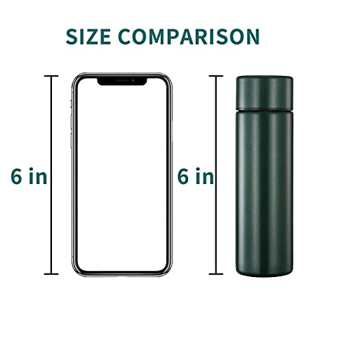 coocuture Cute Thermos Water Bottle - 5 Oz Mini Insulated Stainless Steel Bottle - Keeps Cold for 12 hours, Hot for 6 hours, Perfect for Purse or Kids Lunch Bag (Emerald Green) - Image 3